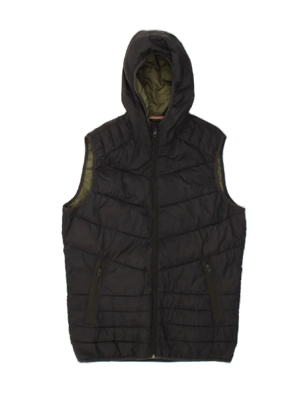 Casual Men's Bomber JacketsJACK & JONES Mens Hooded Padded Gilet UK 40 Large Grey