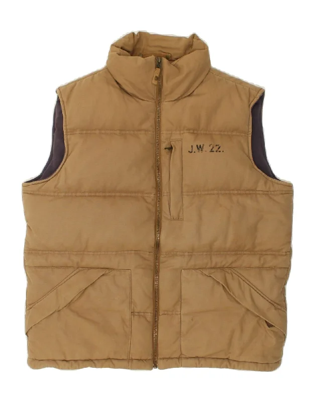 Men's Coats for HikingJACK WILLS Mens Padded Gilet UK 40 Large Brown Cotton