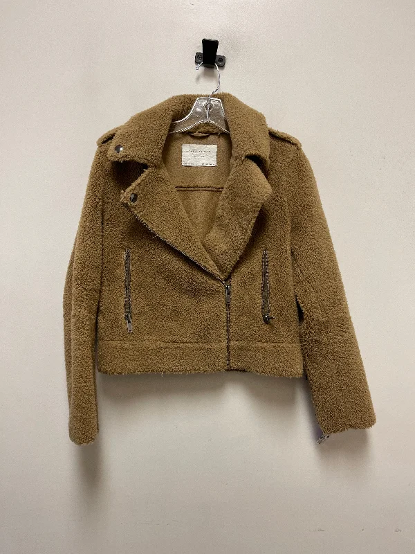 Waterproof Men's ParkasJacket Faux Fur & Sherpa By Zara Women In Brown, Size: S