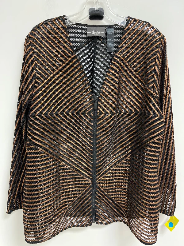 Men's Coats with Modern CutsJacket Other By Chicos In Black & Gold, Size: L