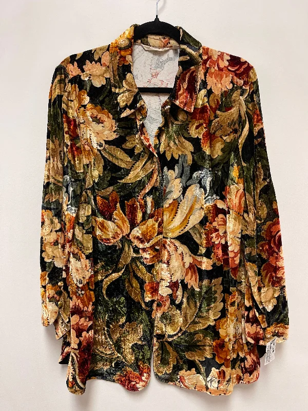 Men's Coats with Down InsulationJacket Other By Soft Surroundings In Floral Print, Size: L