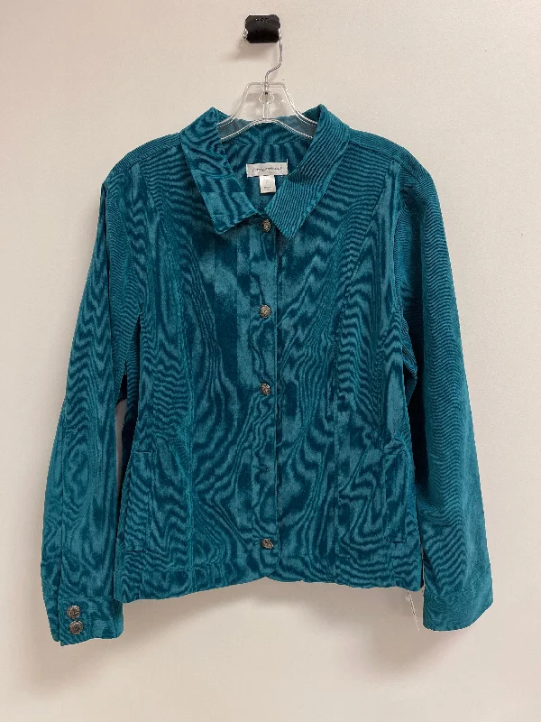 Men's Coats with Magnetic ClosuresJacket Shirt By Christopher And Banks In Teal, Size: Xl