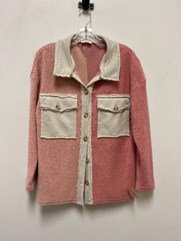 Men's Coats for WalkingJacket Shirt By Pink Lily In Pink, Size: S