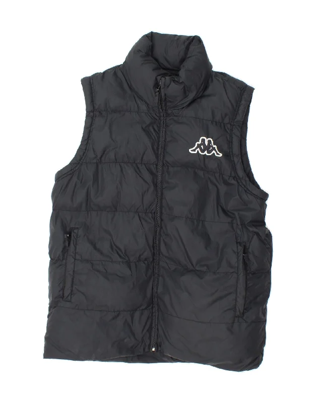 Men's Coats with HoodsKAPPA Mens Padded Gilet UK 38 Medium Black Nylon