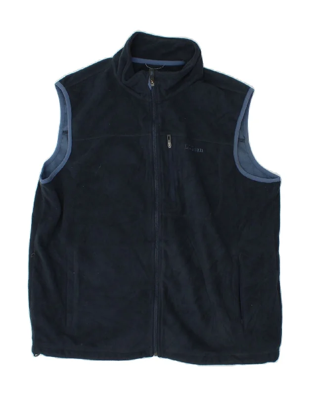 Men's Coats for RunningL.L.BEAN Mens Fleece Gilet UK 38 Medium Navy Blue Polyester