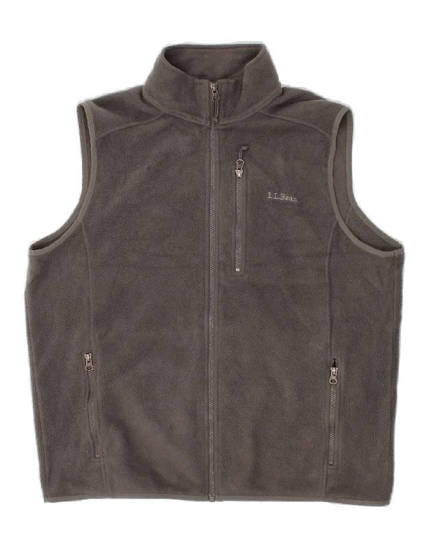 Versatile Men's Pea CoatsL.L.BEAN Mens Fleece Gilet UK 40 Large Grey Polyester