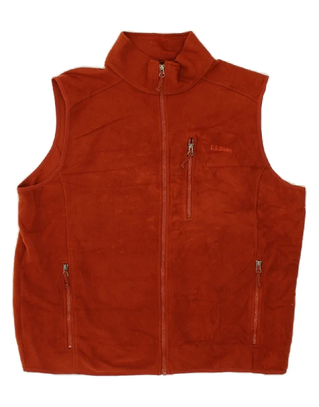 Men's Coats with Fur TrimL.L.BEAN Mens Fleece Gilet UK 42 XL Orange Polyester