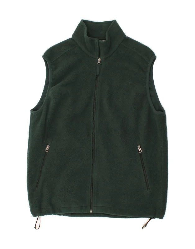 Weather-Resistant Men's CoatsLANDS END Mens Fleece Gilet UK 38/40 Medium Green Polyester Weather-Resistant Men's CoatsLANDS END Mens Fleece Gilet UK 38/40 Medium Green Polyester