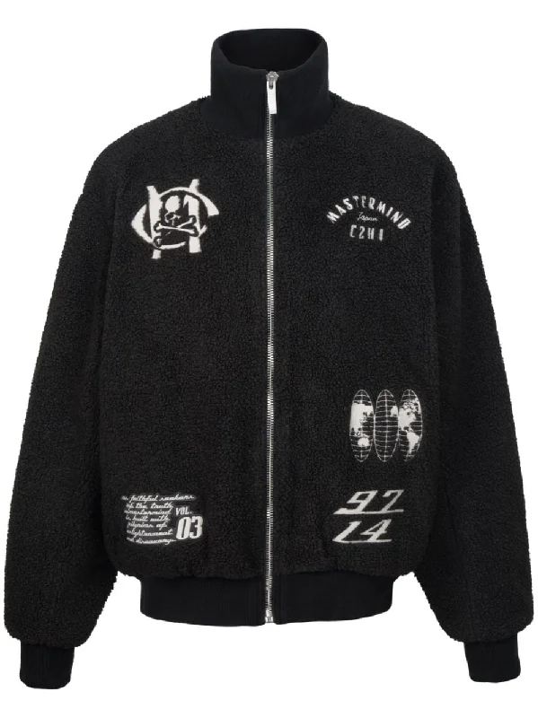 Designer Men's OvercoatsX C2h4 Logo-Print Textured Jacket