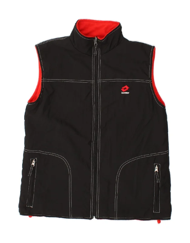 High-Quality Men's Duffle CoatsLOTTO Mens Reversible Gilet UK 36 Small Black Colourblock Polyester