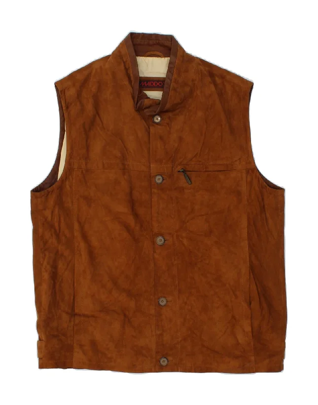 Men's Coats for Every BudgetMADDOX Mens Leather Gilet UK 38 Medium Brown Leather