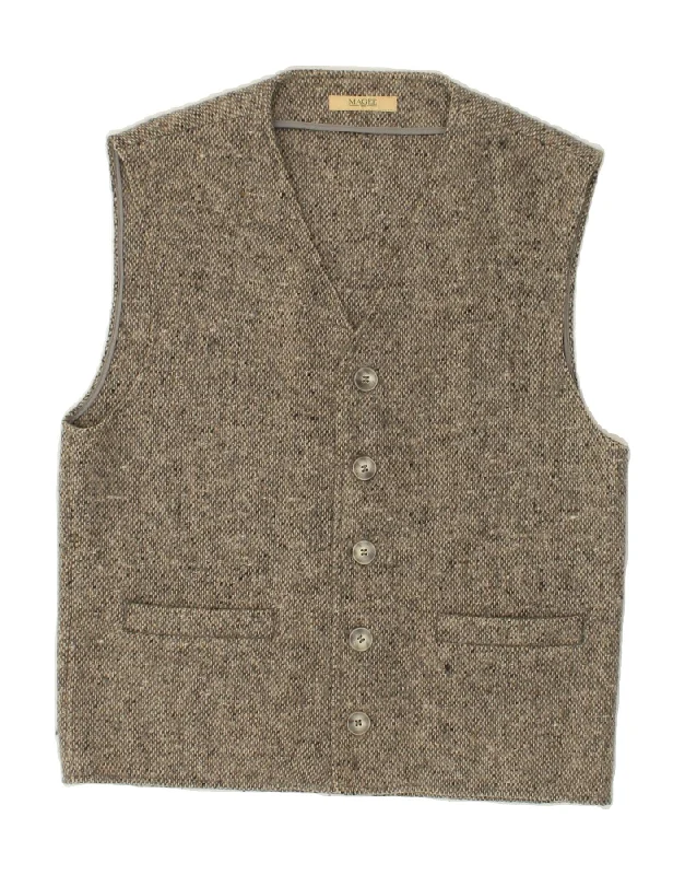 Men's Coats for BikingMAGEE Mens Gilet UK 38 Medium Grey Wool