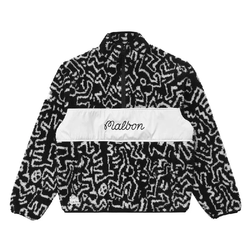 Men's Hoodies with Military InfluenceMalbon x Keith Haring Sherpa Golf Pullover 2024 Men's Hoodies with Military InfluenceMalbon x Keith Haring Sherpa Golf Pullover 2024