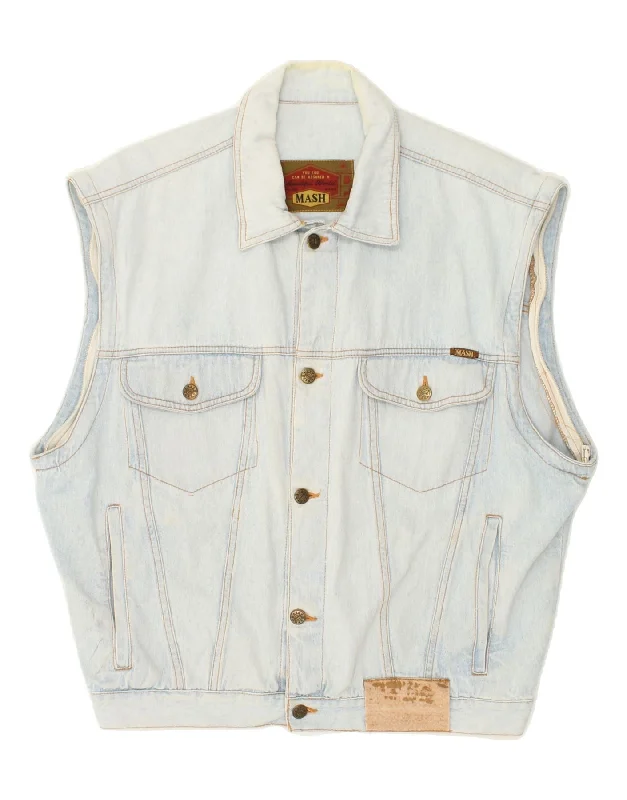 Practical Men's RaincoatsMASH Mens Denim Gilet UK 38 Medium Blue Cotton