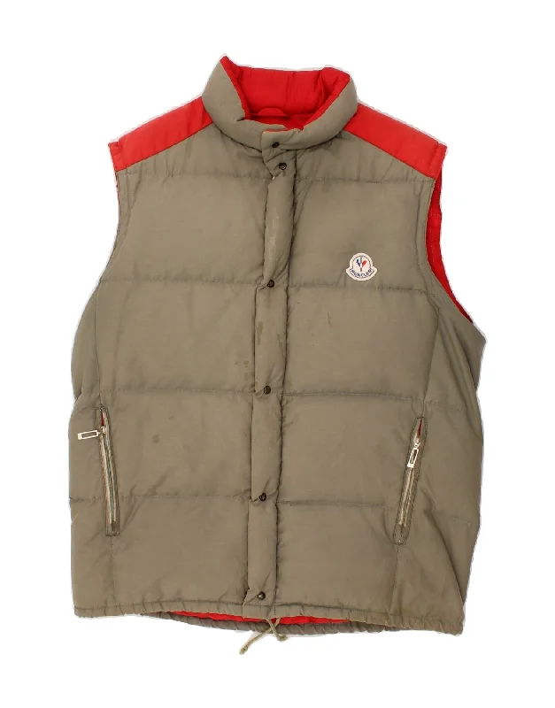 Men's Coats for WalkingMONCLER Mens Padded Gilet UK 42 XL Grey Colourblock
