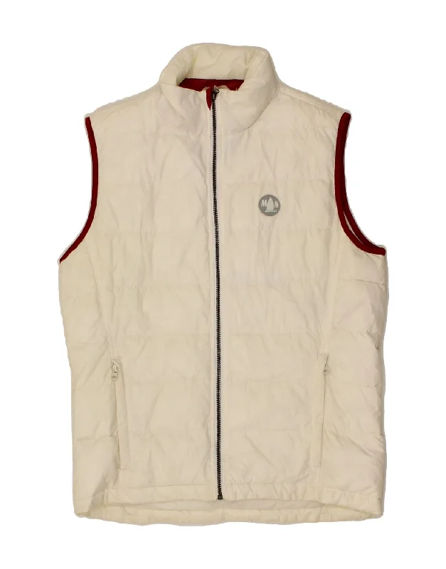 Men's Coats with ZippersMURPHY & NYE Mens Sailmakers Padded Gilet UK 38 Medium White Polyester