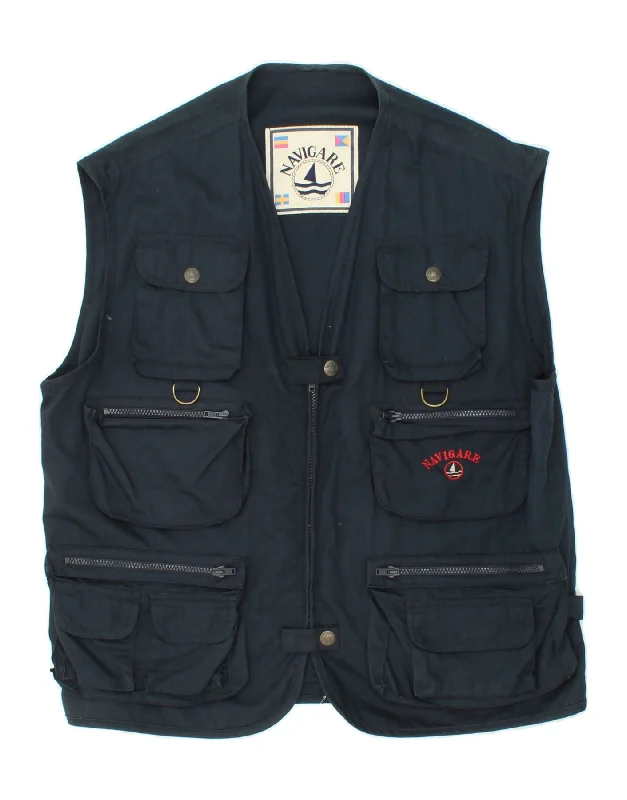 Men's Coats with Modern CutsNAVIGARE Mens Utility Gilet UK 40 Large Navy Blue