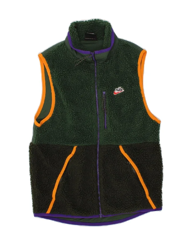 Men's Coats with Removable LiningsNIKE Mens Fleece Gilet UK 36 Small Green Colourblock Polyester Men's Coats with Removable LiningsNIKE Mens Fleece Gilet UK 36 Small Green Colourblock Polyester