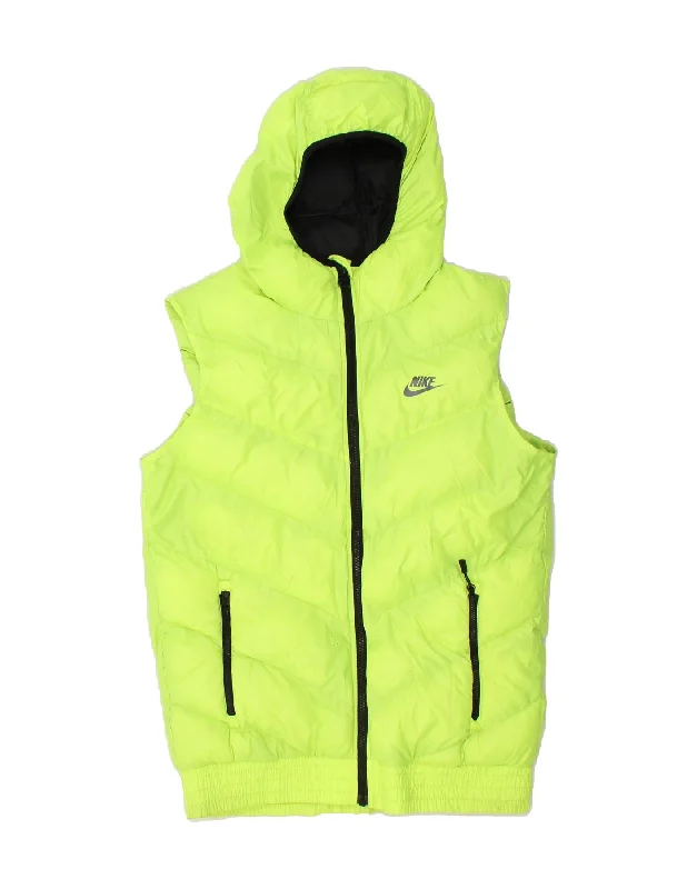 Comfortable Men's ParkasNIKE Mens Hooded Padded Gilet UK 36 Small Green Polyester