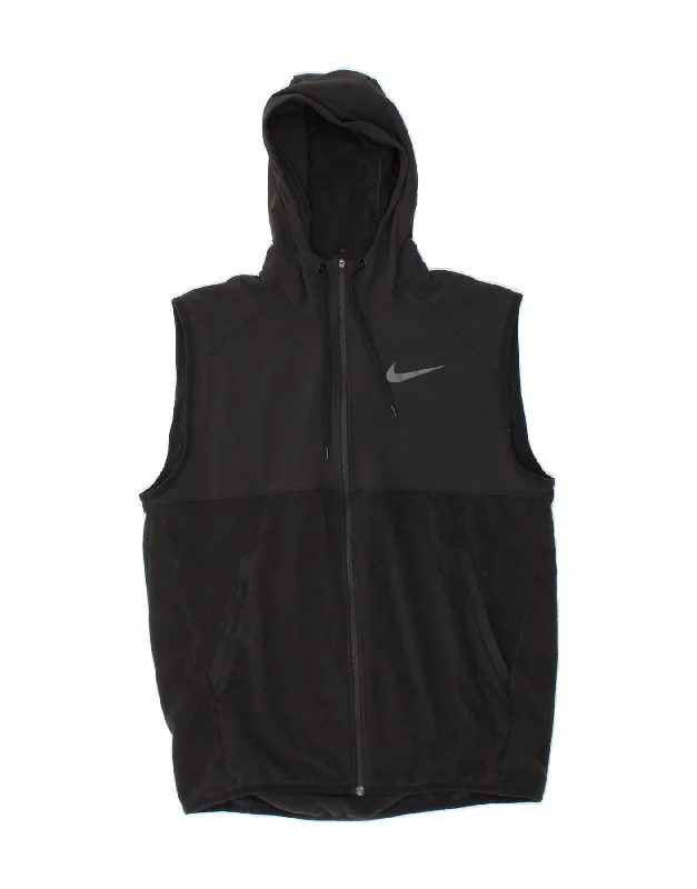 Men's Coats Made in the USANIKE Mens Therma-Fit Hooded Fleece Gilet UK 38 Medium Black Colourblock