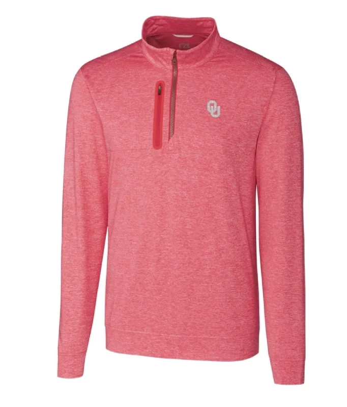 Men's Hoodies with Reinforced CuffsOklahoma Sooners - Cutter & Buck Stealth Heathered Quarter Zip Mens Pullover Men's Hoodies with Reinforced CuffsOklahoma Sooners - Cutter & Buck Stealth Heathered Quarter Zip Mens Pullover