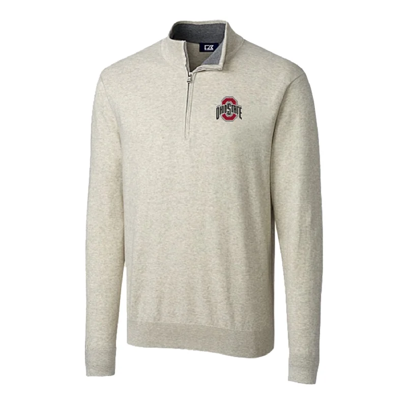 Functional Men's Workout HoodiesOhio State Buckeyes Cutter & Buck Lakemont Tri-Blend Oatmeal 1/4 Zip Pullover Functional Men's Workout HoodiesOhio State Buckeyes Cutter & Buck Lakemont Tri-Blend Oatmeal 1/4 Zip Pullover