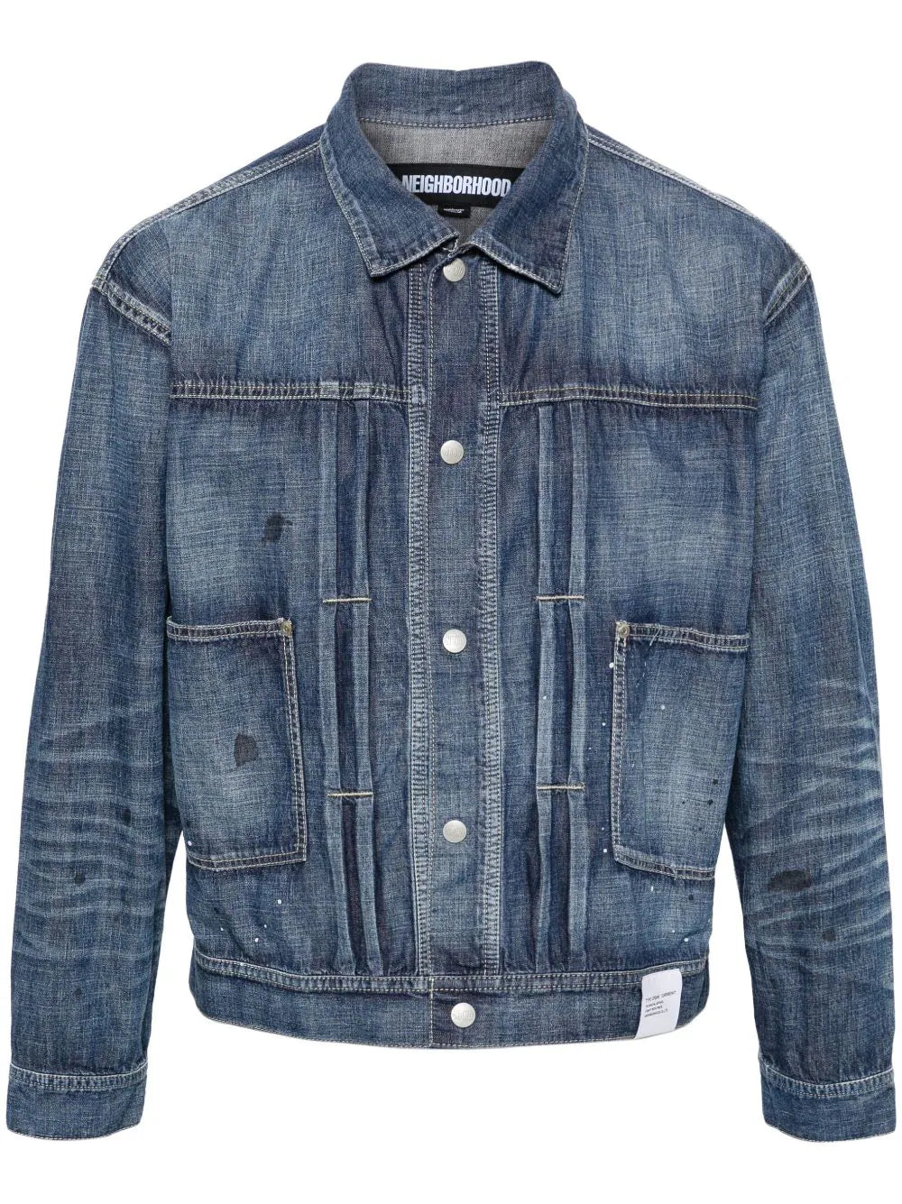 Men's Coats with HoodsPaint Splatter-Detail Denim Jacket