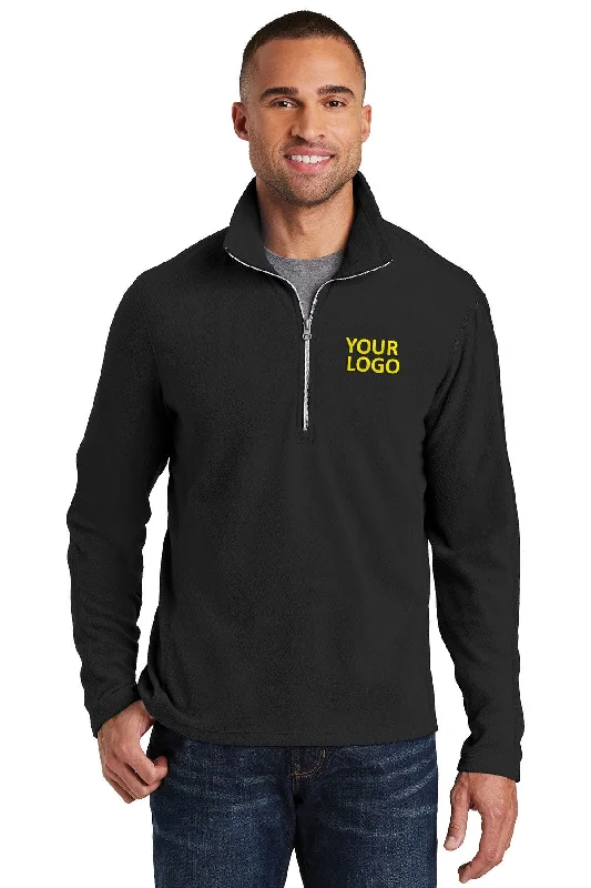 Men's Hoodies with Faux Fur TrimPort Authority Microfleece 1/2-Zip Customized Pullovers, Black