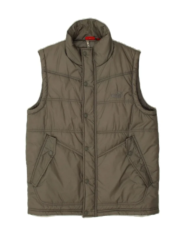 Warm Men's Down JacketsPUMA Mens Padded Gilet UK 38 Medium Grey Nylon