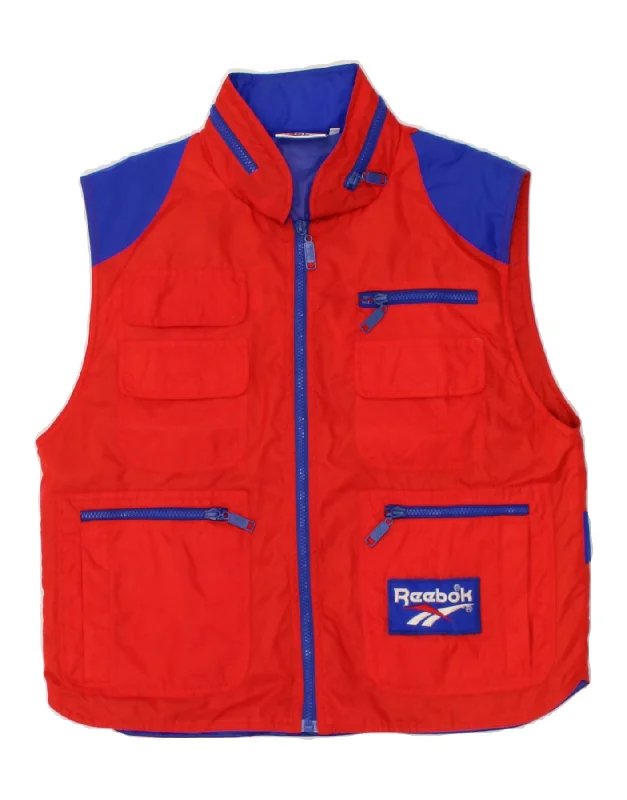 Men's Coats with Water-Repellent FabricREEBOK Mens Graphic Utility Gilet UK 36 Small Red Fair Isle Polyamide Men's Coats with Water-Repellent FabricREEBOK Mens Graphic Utility Gilet UK 36 Small Red Fair Isle Polyamide