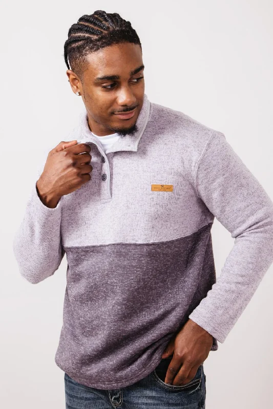 Men's Hoodies with Ribbed HemsSimply Southern Quarter Snap Pullover for Men in Smoke | PP-0224-MN-PULL-QTRSNP-SMOKE Men's Hoodies with Ribbed HemsSimply Southern Quarter Snap Pullover for Men in Smoke | PP-0224-MN-PULL-QTRSNP-SMOKE