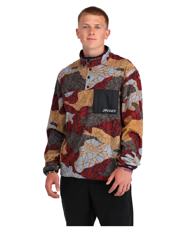 Men's Hoodies for Skinny MenSpyder Unisex Snap Lounge Pullover - Red Multi - 2023
