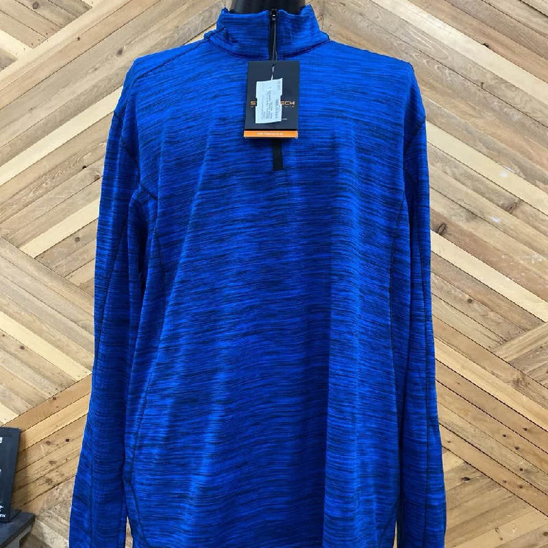 Men's Hoodies with DrawstringsStormtech - Men's 1/4 Zip Pullover Fleece - MSRP $75: Black / Blue-men-3XL Men's Hoodies with DrawstringsStormtech - Men's 1/4 Zip Pullover Fleece - MSRP $75: Black / Blue-men-3XL