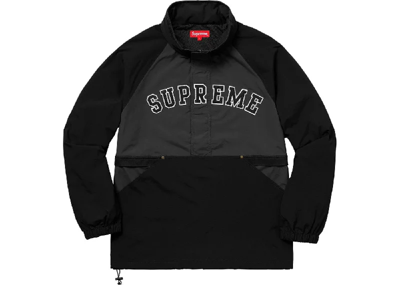 Men's Hoodies with Breathable FabricSupreme Court Half Zip Pullover Black