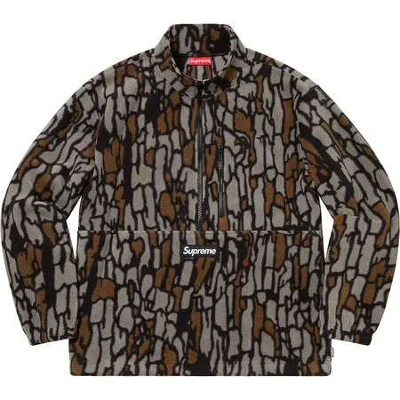 Men's Hoodies with InsulationSupreme Polartec Half Zip Pullover Olive Camo