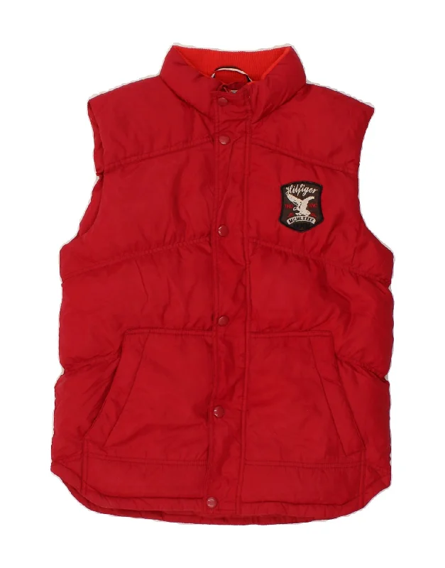 Durable Men's Car CoatsTOMMY HILFIGER Mens Padded Gilet UK 38 Medium Red Polyester