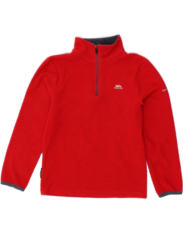 Weather-Resistant Men's CoatsTRESPASS Boys Zip Neck Fleece Jumper 7-8 Years Red Polyester Weather-Resistant Men's CoatsTRESPASS Boys Zip Neck Fleece Jumper 7-8 Years Red Polyester