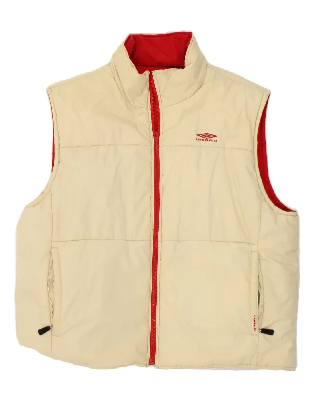 Versatile Men's Pea CoatsUMBRO Mens Reversible Gilet UK 44 2XL Beige Polyester