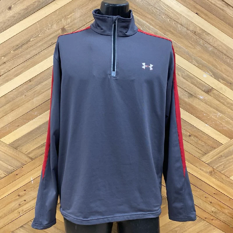Men's Hoodies for WorkoutUnder Armour - Men's 1/4-Zip Pullover - MSRP comp $55: Grey-men-LG