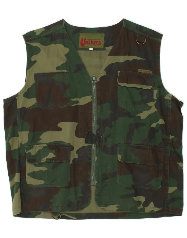 Luxurious Men's Cashmere CoatsUNIVERS Mens Utility Gilet UK 38 Medium Green Camouflage Cotton Luxurious Men's Cashmere CoatsUNIVERS Mens Utility Gilet UK 38 Medium Green Camouflage Cotton