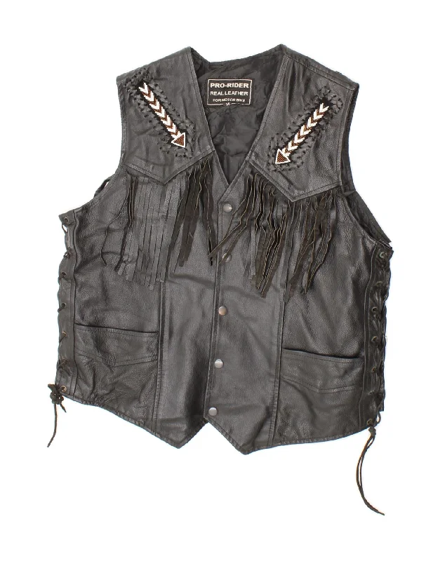 Men's Coats with Stretch FabricVINTAGE Mens Biker Leather Gilet UK 38 Medium Black Leather Men's Coats with Stretch FabricVINTAGE Mens Biker Leather Gilet UK 38 Medium Black Leather