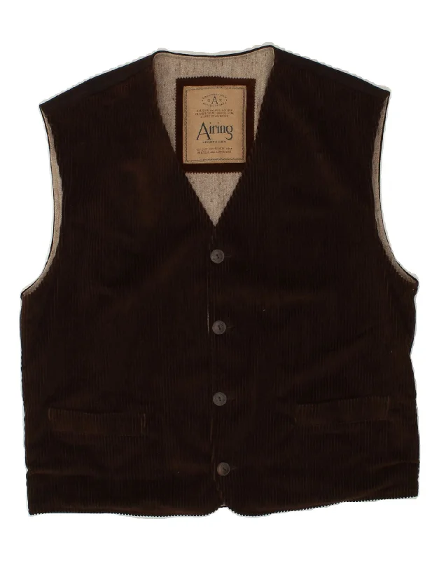 Men's Coats for Snowy WeatherVINTAGE Mens Corduroy Gilet IT 50 Large Brown Wool