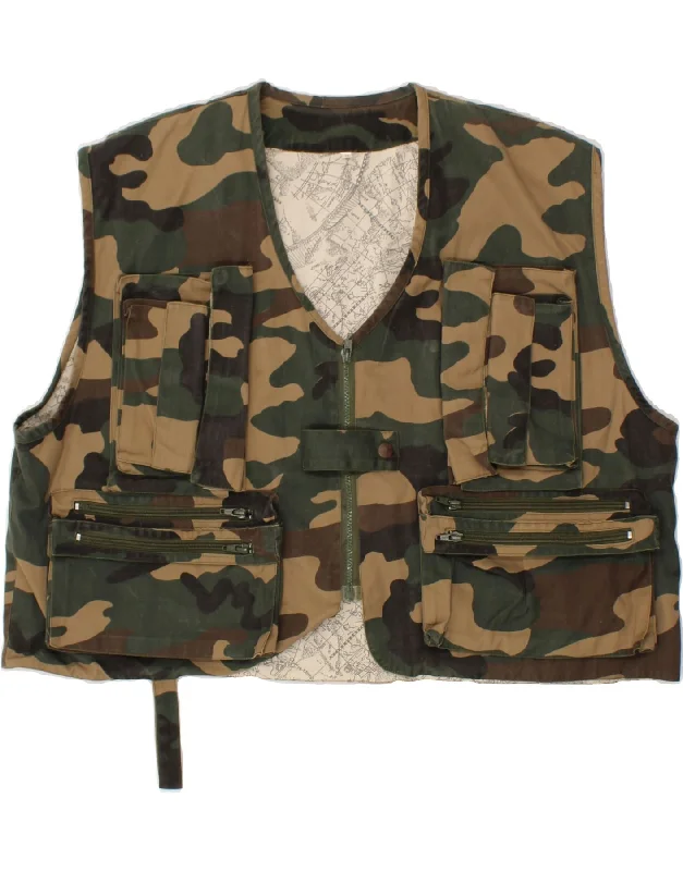 Men's Coats with ButtonsVINTAGE Mens Crop Military Utility Gilet UK 42 XL Green Camouflage Army Men's Coats with ButtonsVINTAGE Mens Crop Military Utility Gilet UK 42 XL Green Camouflage Army