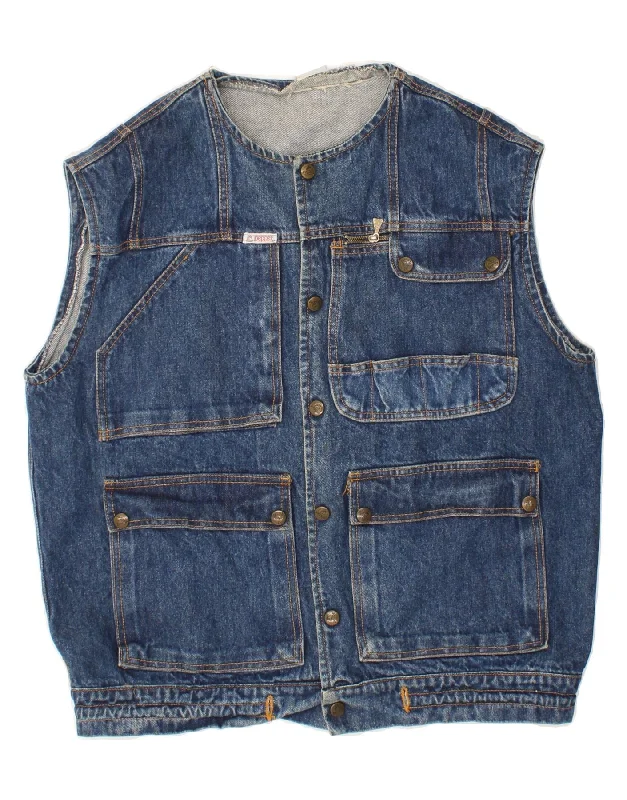 Men's Coats for Every OccasionVINTAGE Mens Denim Gilet UK 40 Large Blue Cotton