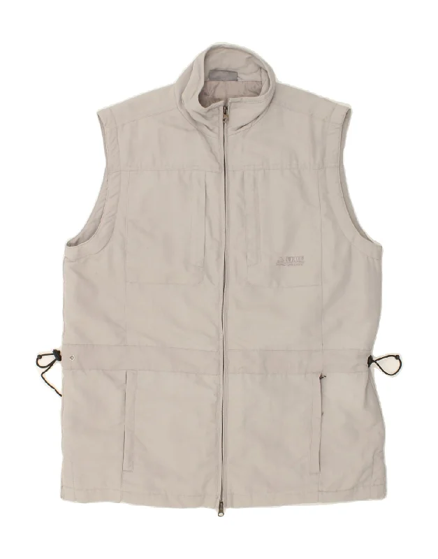 Men's Coats with Convertible CollarsVINTAGE Mens Gilet IT 50 Large Grey Polyamide