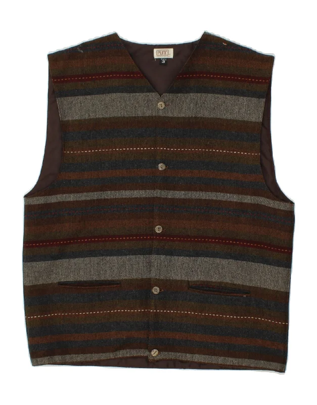 Men's Coats with Tactical FeaturesVINTAGE Mens Gilet UK 38 Medium Multicoloured Striped Men's Coats with Tactical FeaturesVINTAGE Mens Gilet UK 38 Medium Multicoloured Striped