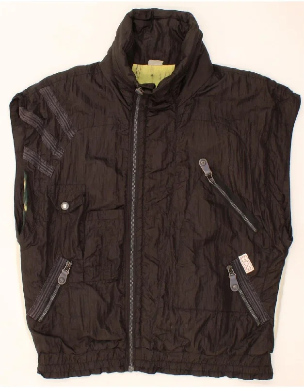 Men's Coats with Quick-Dry FabricVINTAGE Mens Graphic Gilet UK 40 Large Black Colourblock Polyamide Men's Coats with Quick-Dry FabricVINTAGE Mens Graphic Gilet UK 40 Large Black Colourblock Polyamide