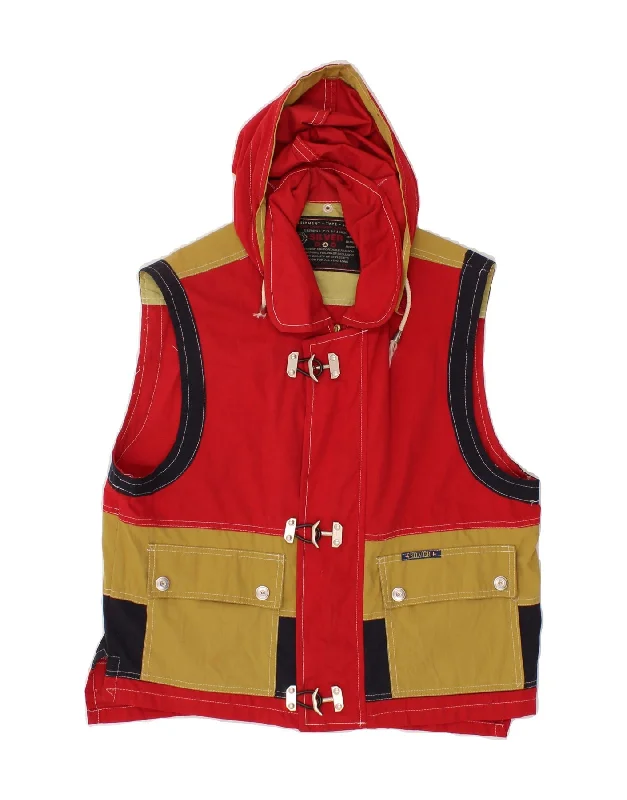 Modern Men's Field JacketsVINTAGE Mens Hooded Utility Gilet UK 36 Small Red Colourblock Polyester Modern Men's Field JacketsVINTAGE Mens Hooded Utility Gilet UK 36 Small Red Colourblock Polyester