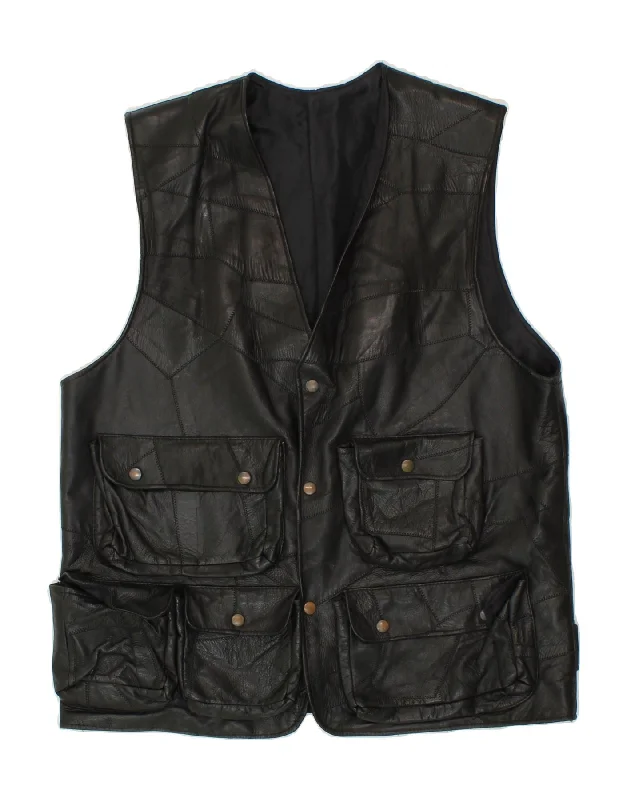 Fashionable Men's Denim JacketsVINTAGE Mens Leather Gilet UK 38 Medium Black Patchwork Leather Fashionable Men's Denim JacketsVINTAGE Mens Leather Gilet UK 38 Medium Black Patchwork Leather