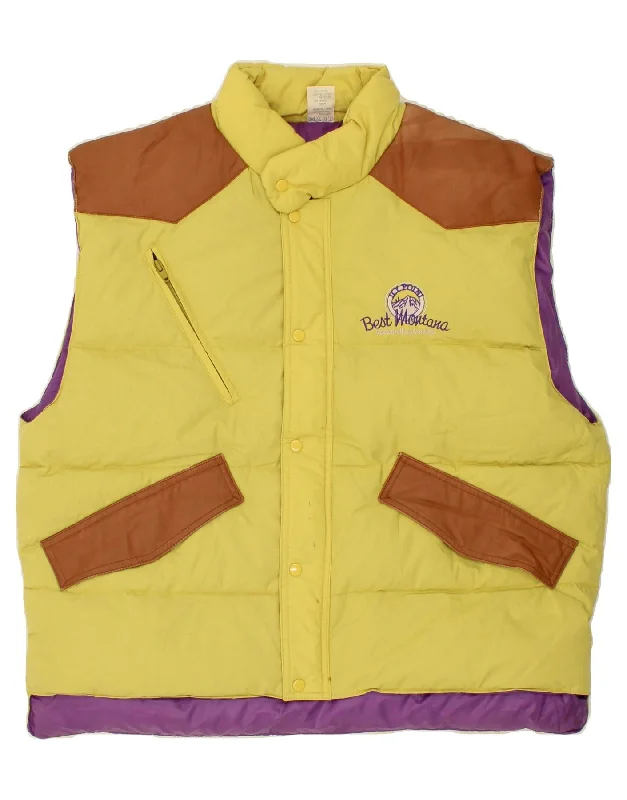 Lightweight Men's WindbreakersVINTAGE Mens Padded Gilet UK 42 XL Yellow Colourblock Cotton Lightweight Men's WindbreakersVINTAGE Mens Padded Gilet UK 42 XL Yellow Colourblock Cotton